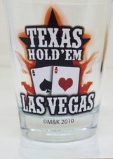 Shot Glass Las Vegas Texas Hold'Em Card Table Game Gambling 2" 2010