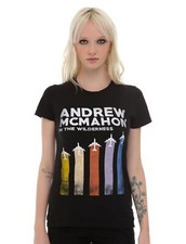 Andrew McMahon in the Wilderness Planes Graphic Juniors Black Shirt NWT XS-3XL