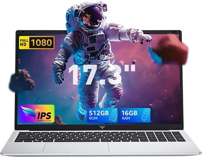 ACEMAGIC 17,3 Zoll FHD Laptop Intel N95 16GB RAM 512GB SSD Notebook WiFi 5 Win11