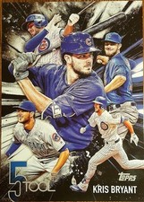 2017 Topps Series 1 KRIS BRYANT 10 X14 POSTER PRINT 5-Tool Insert Serial #/99