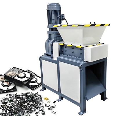 220V Universal Biaxial Crusher Hard Disk Shredder Waste Metal Extrusion Crusher