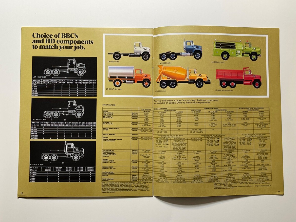 1982 - Ford L-Line 800-9000 Semi Truck *Original Sales Brochure