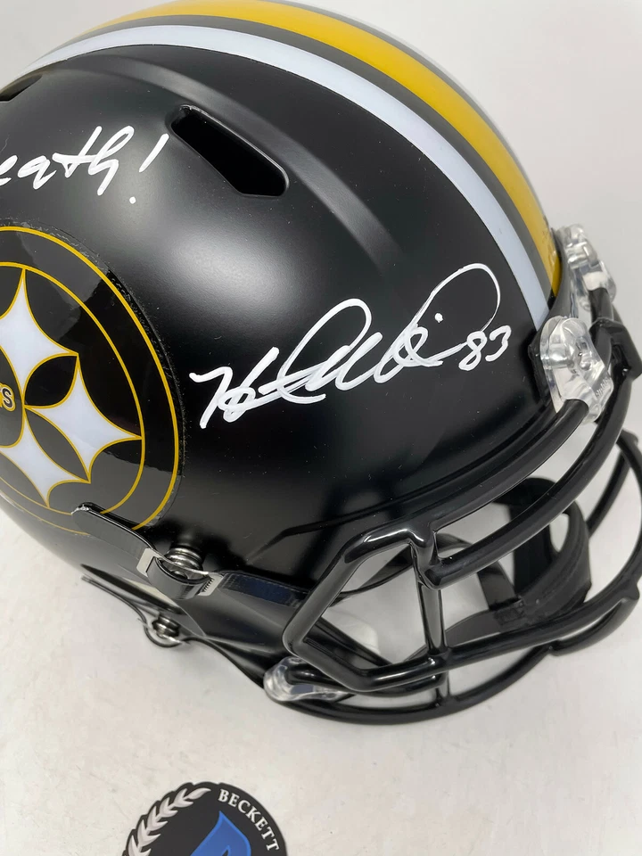 Casco HEATH MILLER Pittsburgh Steelers FIRMADO Personalizado Tamaño Completo Certificado de Autenticidad Bas Foto 3 de 4