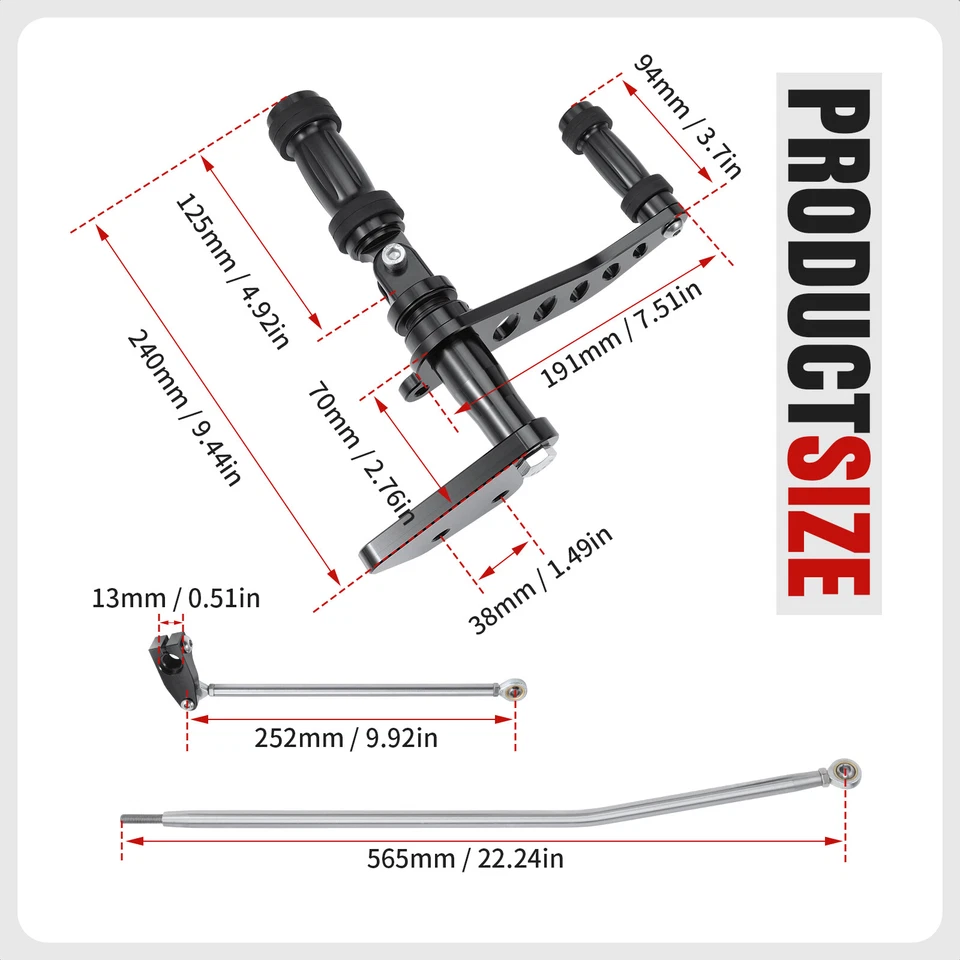 Kit de estriberas controles delanteros negros para Harley Dyna Super Glide Low Rider 00-15 Foto 4 de 4