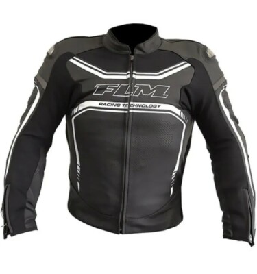FLM Tech 3.1 Kombi Lederjacke - Schwarz / Weiß Größe 56