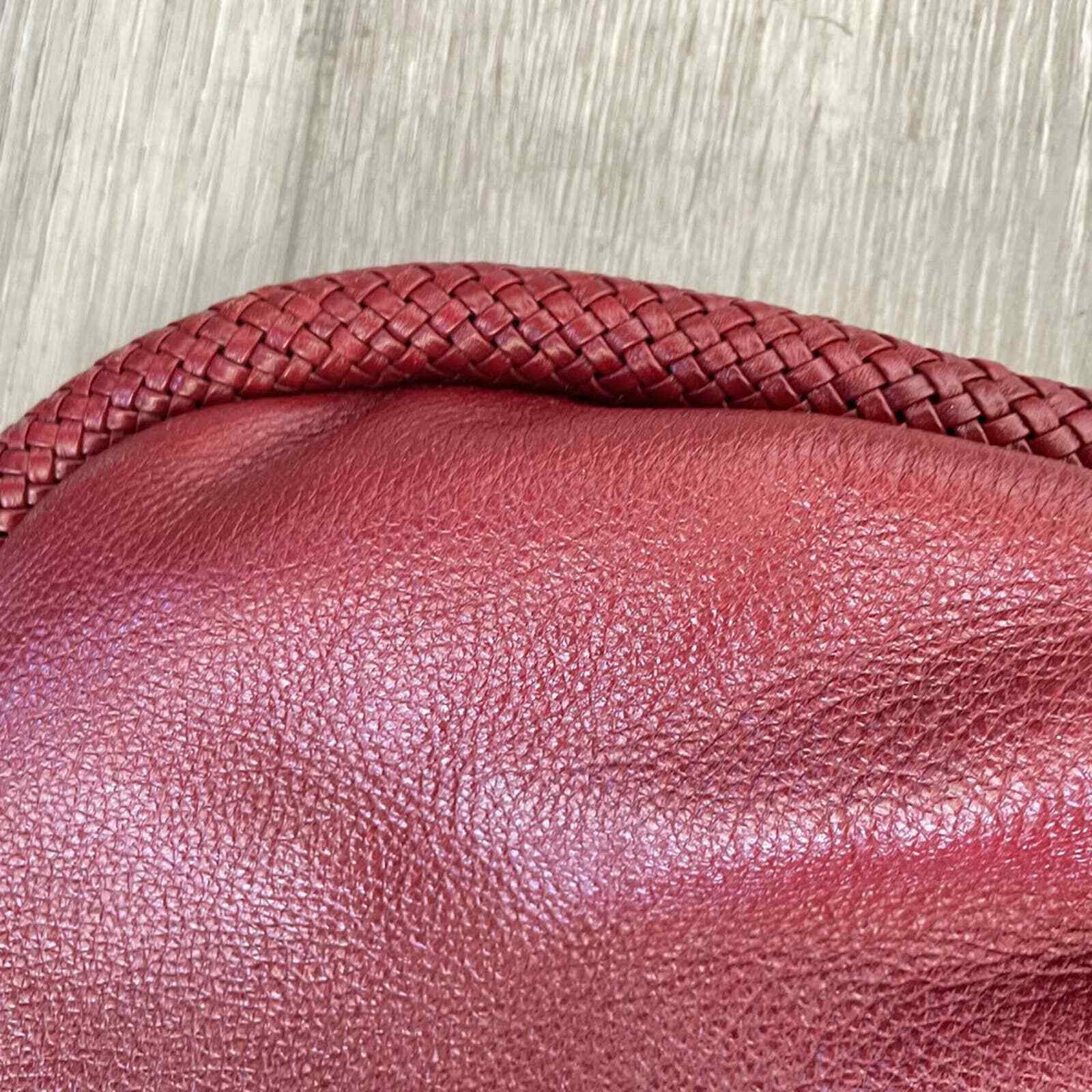 Cole Haan Rich Red Leather Pleated Shoulder Bag W… - image 2