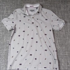 Ted Baker Shirt Polo Mens 4 Medium All over Print Animals Floral Golf Casual