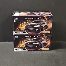 2024 Matchbox Tesla Model X 75 Black SPACEX - POWER GRABS - Set of 2 NIB