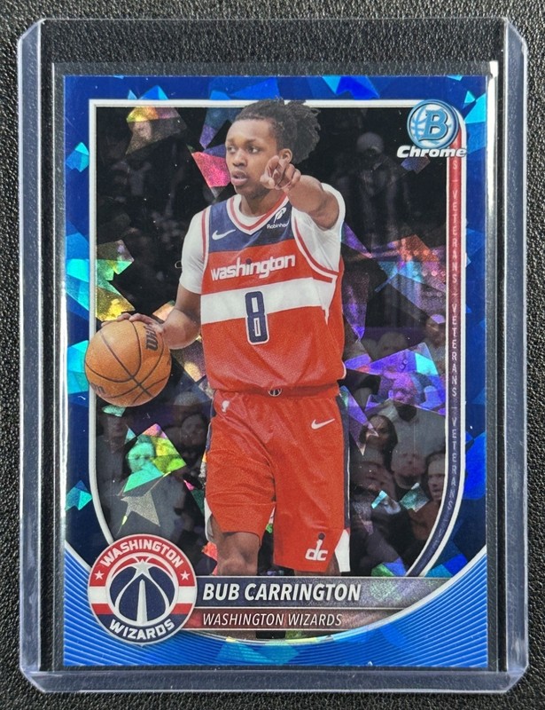 BUB CARRINGTON 2025 BOWMAN CHROME SAPPHIRE #BCV-176 REFRACTOR WIZARDS