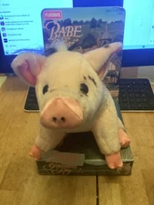 Playskool Hasbro Babe the Gallant Pig 1995 Plush Toy partial box.Stained