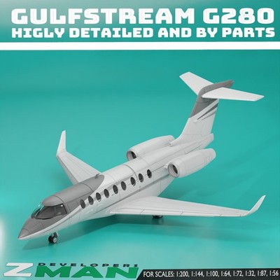 3d printed Gulfstream G280 V1 (2 IN 1) plane aircraft jet fighter