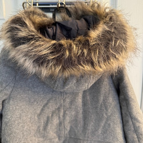 Zara Coat Girls Gray Faux Fur Hooded Duffle Sz 7 (Girls ) - Picture 5 of 10