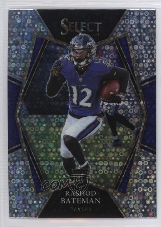 2021 Panini Select Premier Level Disco Prizm Rashod Bateman #155 16wc