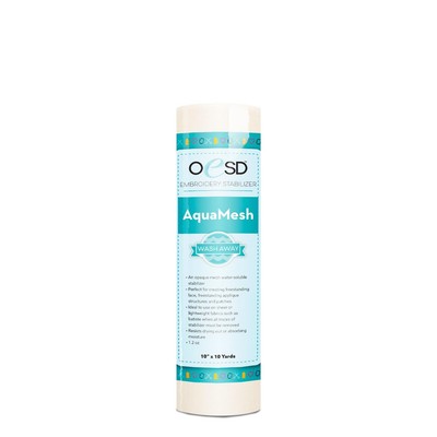 AquaMesh Wash Away Water Soluble Embroidery Stabilizer 10'' x 10 Yd Roll