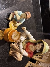 Indian Musical Ornament (2 Pieces) Wooden Hand Painted Musical Instrument