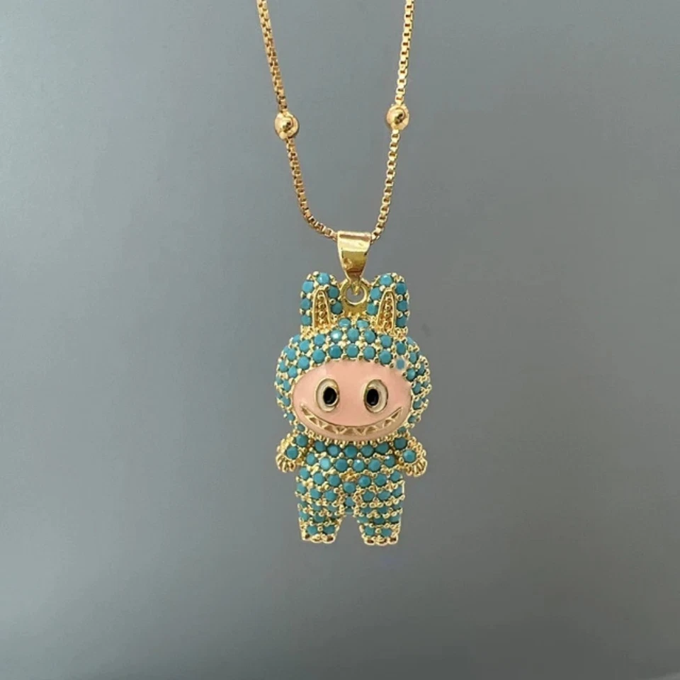 PÚRPURA Labubu Collar Dije con Cadena Colgante Foto 4 de 4