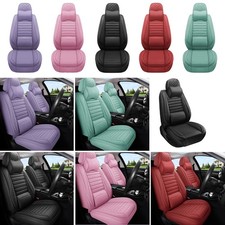 Nappa Leather Car Seat Covers Waterproof Front Rear Protector W Headrest Pillow Nappa Leather Car Seat Covers Waterproof Front Rear Protector W Headrest Pillow