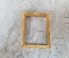 Miniature Picture Frame Gold for Paintings Medium Size 1:12 Scale Dollhouse