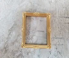 Miniature Picture Frame Gold for Paintings Medium Size 1:12 Scale Dollhouse