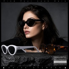 Womens Classic Mod Soft Cat Eye Plastic Sunglasses