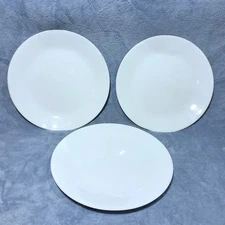 Corelle Winter Frost White Dinner Plates 10-1/4" Diameter Lot Of 3 (One Has Chip