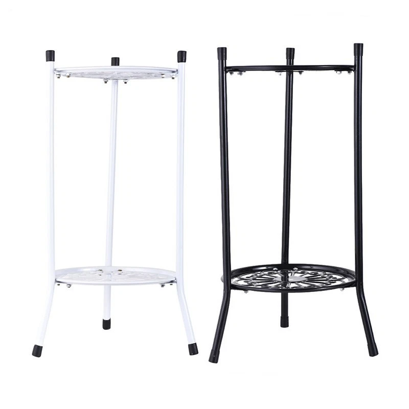 Estante de esquina de jardín de varios niveles con soporte para plantas de metal negro para exteriores Foto 4 de 4