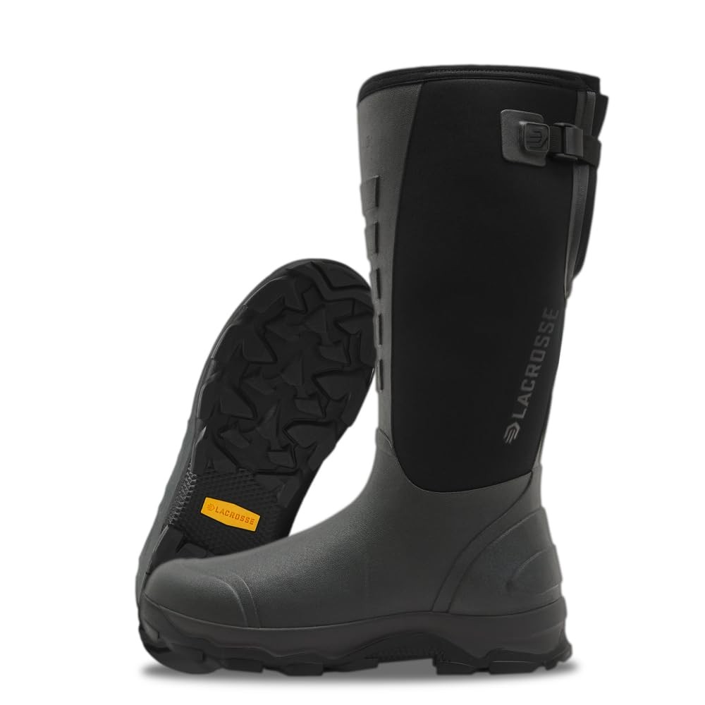 LaCrosse 628001 Alpha Lite II Waterproof Rubber Boots for Men - Black - 9M