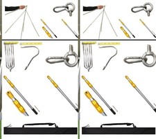 10ft Telescopic Stainless Pole w/ 5in Fish Hook Gaff Harpoon Hoop Net Clip