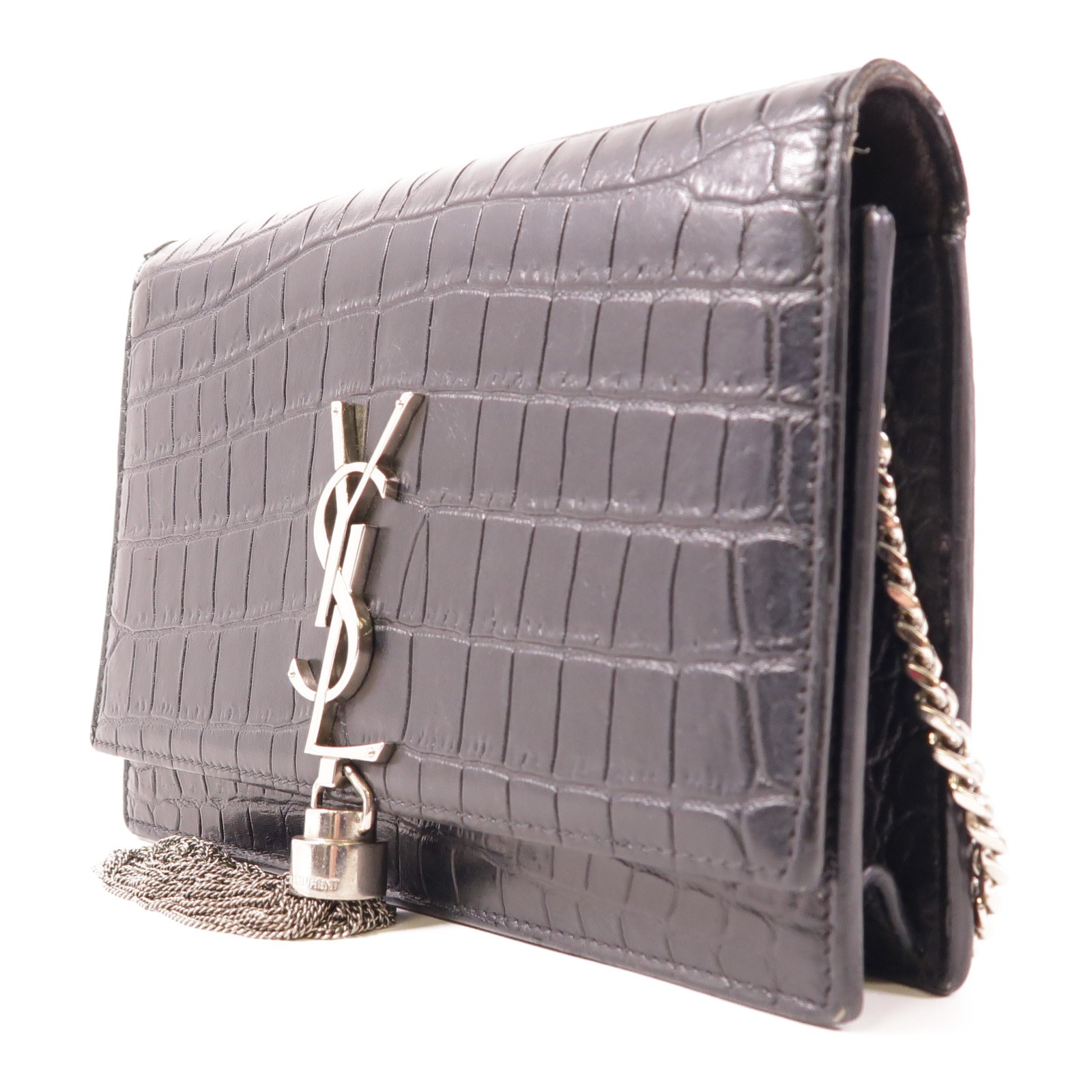 Borsa a tracolla YVES SAINT LAURENT YSL SHW Kate catena 452159 pelle di vitello nera