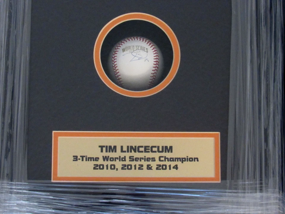 TIM LINCECUM 3X WSC SF GIANTS SIGNED AUTO 2014 WS BASEBALL SHADOW BOX SOP BEAUTY - Image 3 of 4