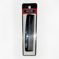 Vintage Genuine Ace Hard Rubber Comb 5" Black 61586 USA New Sealed Old Stock