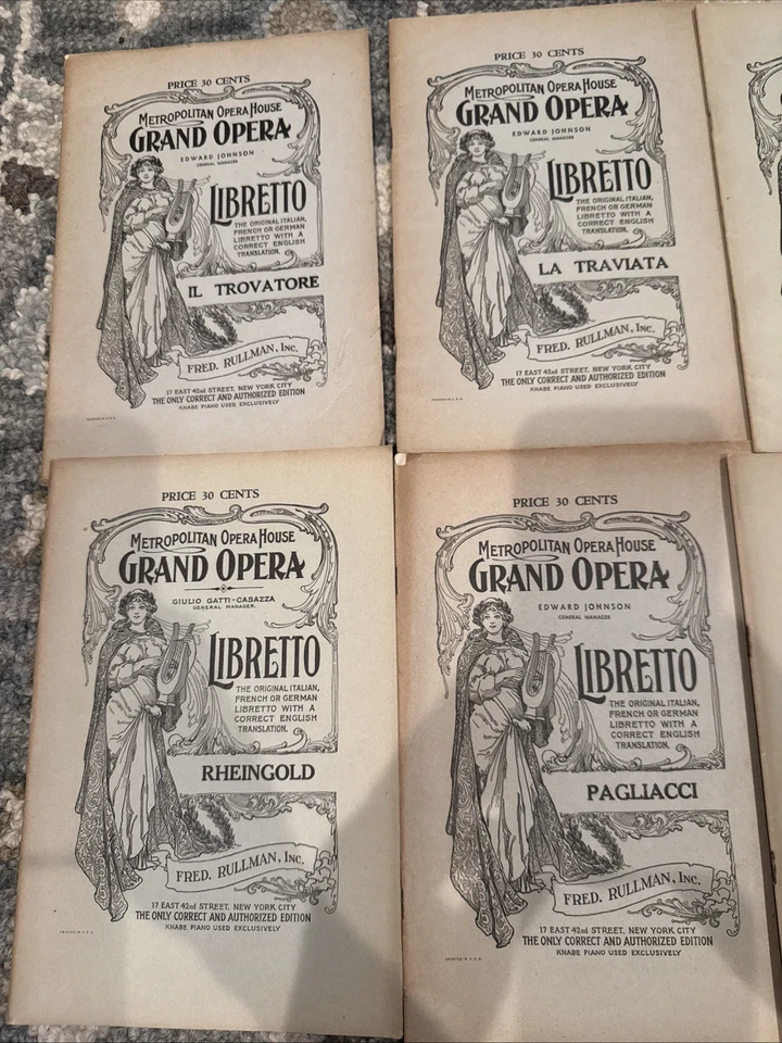 Vintage Bundle of 14 Metropolitan Opera House Grand Opera Librettos Full Script - Image 2 of 4
