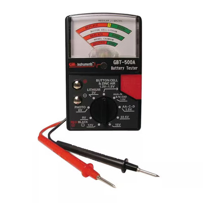 Battery Tester for 1.5-Volt Button Cell to 22.5-Volt Photo and Lantern Cells