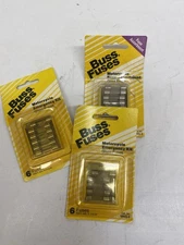 3 PKGS. BUSSMAN BUSS FUSES - MKGW6 MOTORCYCLE GLASS FUSES - NOS - FREE SHIP