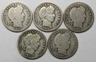 Barber Head Silver Dimes 5 Different Date