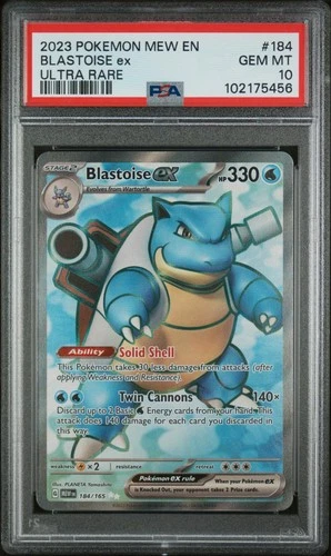 2023 Pokemon Scarlet and Violet 151 Ultra Rare Blastoise Ex #184 PSA 10