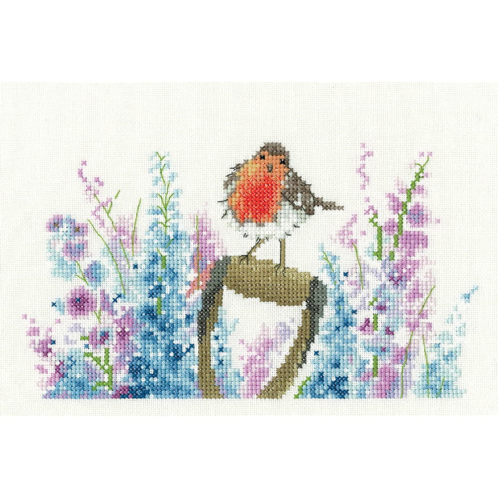 Heritage counted cross stitch kit Aida ""Rosie Robin"", LCRR1926-A, 20,5x11,5cm