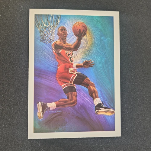 1990-91 NBA Hoops - Art Card Team Checklist Michael Jordan #358