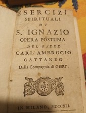 antico libro S IGNAZIO 1741 Opera Postuma Carlo Ambrogio Cattaneo
