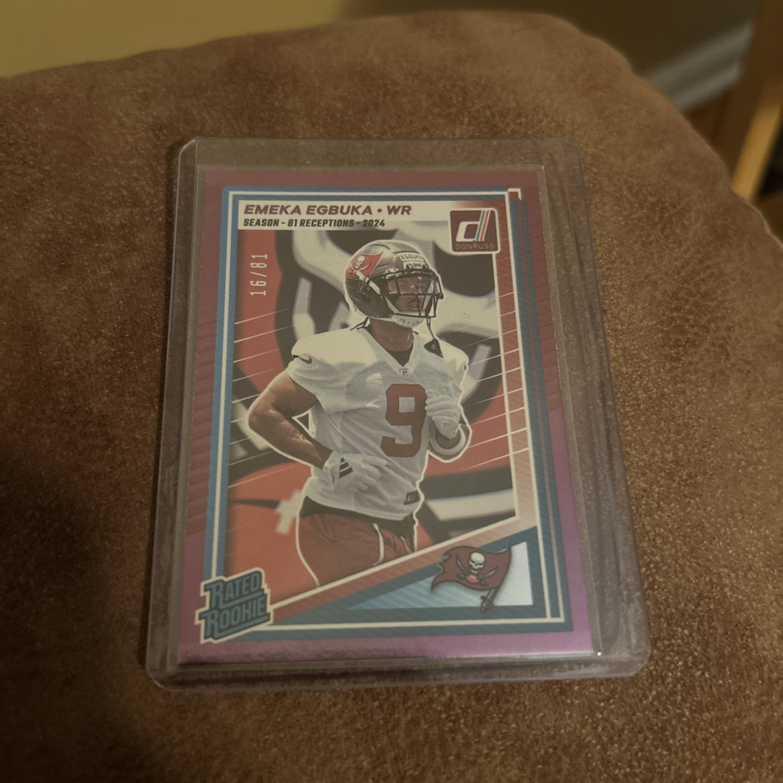 2025 Donruss Emeka Egbuka Rated Rookie Season Stat Line /81 RC Buccaneers