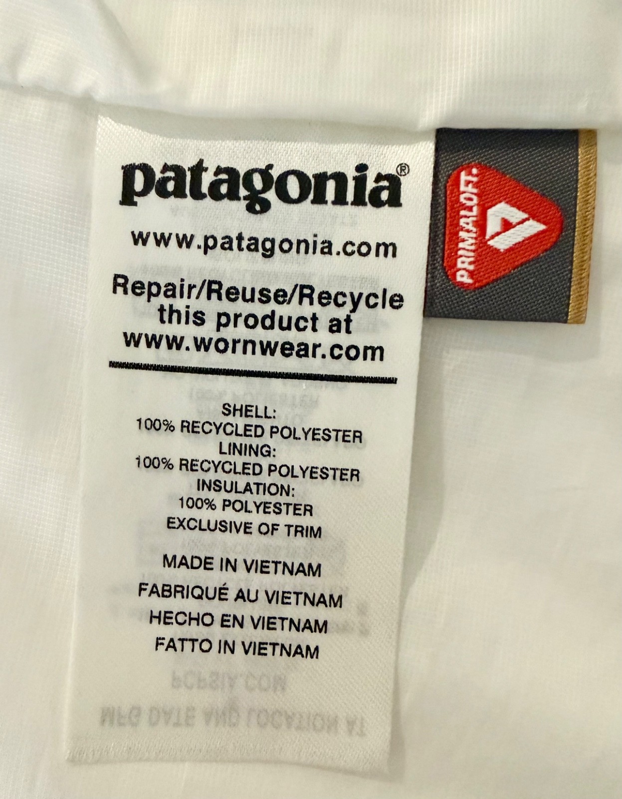 Patagonia Women's Nano Primaloft Full Zip Puffer Vest White Style #84247 M NEW thumbnail 11