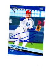 Jacob Meador 2025 Tulsa Drillers signed autograph baseball card Dodgers