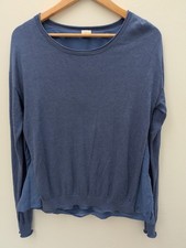POETRY 85% Seide 15% Kaschmir Blau Lagenlook Pullover UK 10