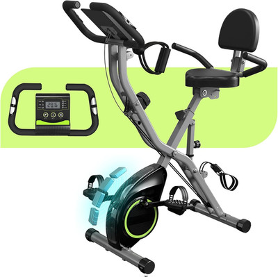 Foldable Exercise Bike Stationary Bikes for Home, 5 in 1 Indoor Workout Bike, wi