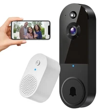 1080P Video Doorbell Camera Wireless with Doorbell Receiver, Cloud Storage, L...