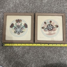 Lot Of 2 Vintage Prairie Pictures By Ida Bisek 8”x8” Frames