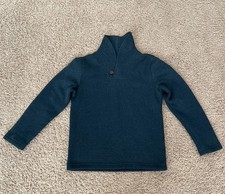 Old Navy Boys Dark Green Fleece Lined Single Button Long Sleeve Sweater Size M/8