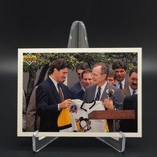 1991-92 Upper Deck - Mario Lemieux, George H.W. Bush #47