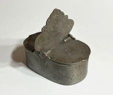 Antique Pewter Salt and Pepper Basket Salz & Pfeffer Cellar German