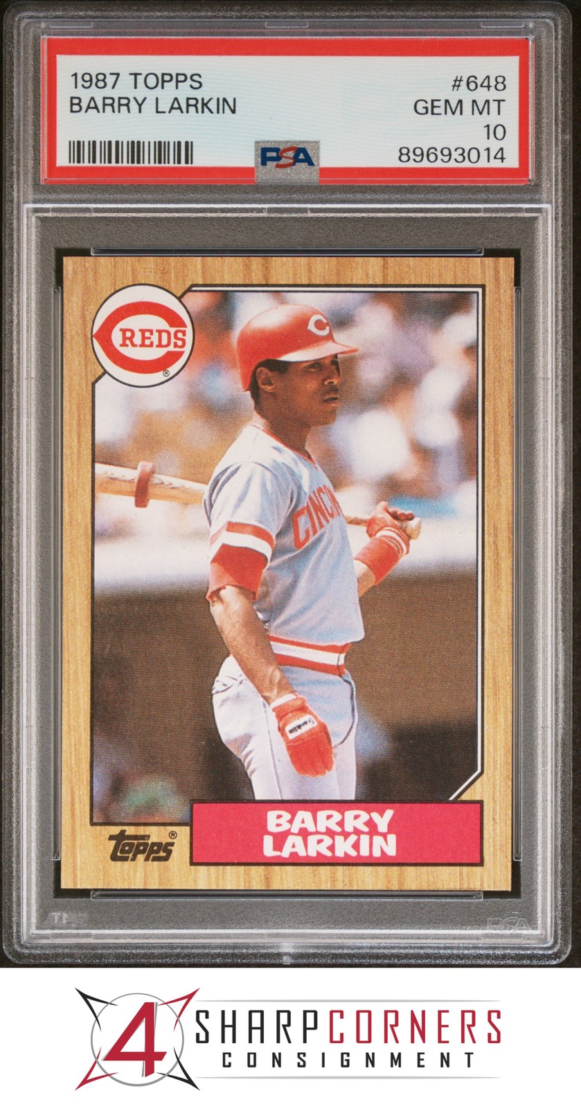 1987 TOPPS #648 BARRY LARKIN RC REDS HOF PSA 10